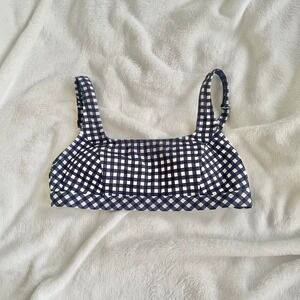 James Draper x Lands' End Deep Sea Mini Gingham Swimsuit Bikini Top